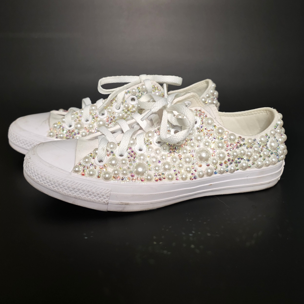 Converse Pearl and Gem Embellished Sneakers